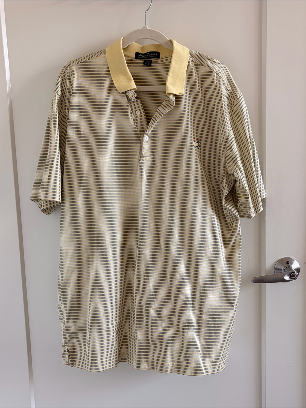 Men's Yellow Stripe Polo Shirt